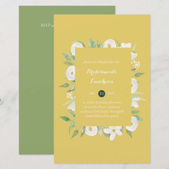 BUDGET Bridesmaids Luncheon Brunch Lunch Floral (Voorkant / Achterkant)