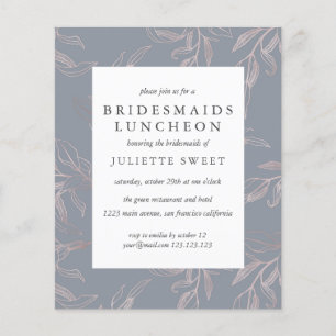 BUDGET Bridesmaids Luncheon Grey Roos Gold Leaves