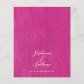 Budget Bright Pink Floral bruiloft uitnodiging (Achterkant)