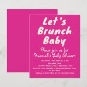 Budget Bright Pink Girl Baby shower Uitnodiging (Voorkant / Achterkant)