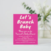 Budget Bright Pink Girl Baby shower Uitnodiging (Staand voorkant)