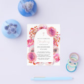 Budget Bright Waterverf Floral Arch Christening Flyer (Enkel)
