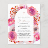 Budget Bright Waterverf Floral Arch Christening Flyer (Voorkant)