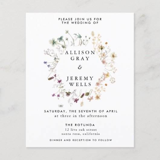 Budget brochure voor huwelijksuitnodiging (Voorkant)