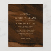 BUDGET Bronze & Gold Minimal Weduwuitnodiging (Voorkant)