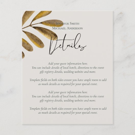 Budget Bronze Leaf Weddenschap - Details (Voorkant)