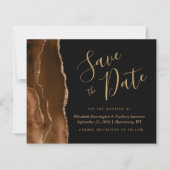 Budget Brown Agaat Black Wedding Save the Date (Voorkant)