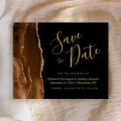 Budget Brown Agaat Black Wedding Save the Date