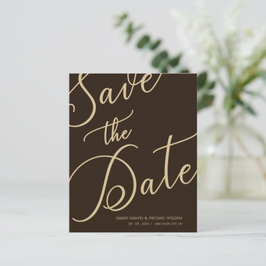 Budget Brown Chic Photo Minimal Whimsical Script (Staand voorkant)