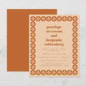 Budget Brown Tan Mid Mod Geometric Wedding Invite (Voorkant / Achterkant)