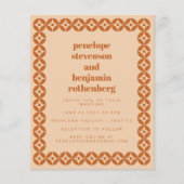 Budget Brown Tan Mid Mod Geometric Wedding Invite (Voorkant)