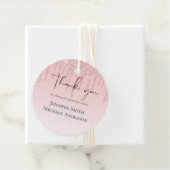 Budget Bruid Met Glitters Die van Pink Druipen Bedankjes Labels (In situ)