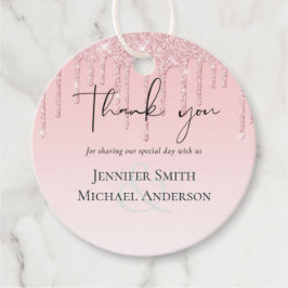 Budget Bruid Met Glitters Die van Pink Druipen Bedankjes Labels