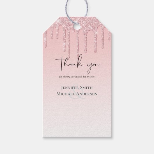 Budget Bruid Met Roze Glitters Cadeaulabel (Voorkant)