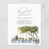 Budget Bruids Douche Uitnodigingen Waterverf Citru Flyer (Voorkant)