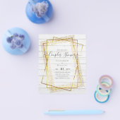 BUDGET Bruids KOPPELS Shower Gouden Geometrisch Fr Flyer (Enkel)