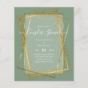 BUDGET Bruids KOPPELS Shower Gouden Geometrisch Fr Flyer