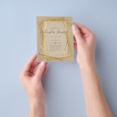 BUDGET Bruids KOPPELS Shower Gouden Geometrisch Fr Flyer (Hand)