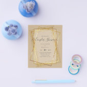 BUDGET Bruids KOPPELS Shower Gouden Geometrisch Fr Flyer (Enkel)