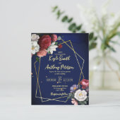 Budget bruidsboeket met bordeauxroze rozen en mari (Staand voorkant)