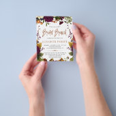 Budget bruidsbrunch herfst bruiloft feest uitnodig flyer (Hand)