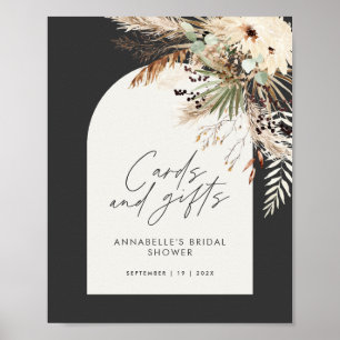 Budget bruidsfeest pampas kaarten en cadeaus boho poster