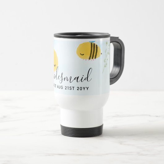 BUDGET Bruidsmeisje Bruidsfeest Cadeaus Bumble BIJ Reisbeker (Voorkant rechts)