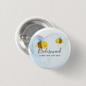 BUDGET Bruidsmeisje Bruidsfeest Cadeaus Bumble BIJ Ronde Button 3,2 Cm (Voorkant /achterkant)