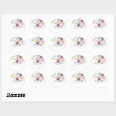 BUDGET Bruidsmeisje Bruiloft Cadeaus Roze Bloemen Ronde Sticker (Vel)
