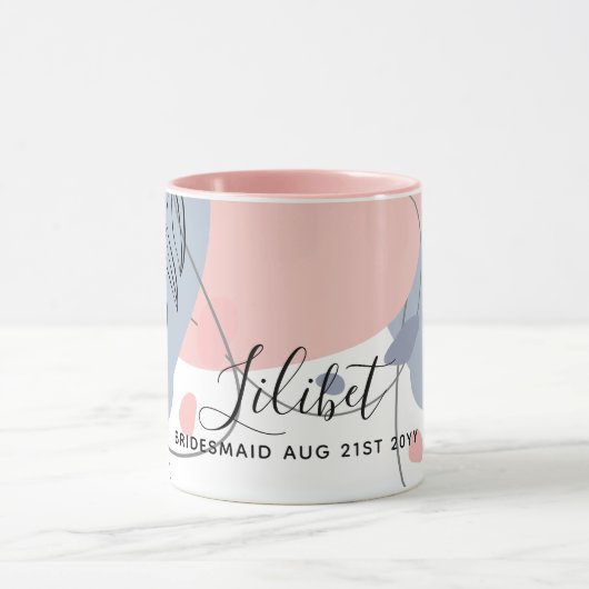 BUDGET Bruidsmeisje Bruiloft Geschenken Roze Blauw Mok (Midden)