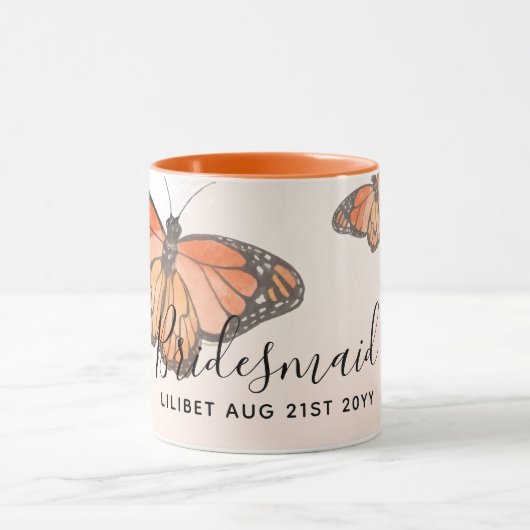 BUDGET Bruidsmeisje Bruiloft Geschenken VLINDERS Mok (Midden)