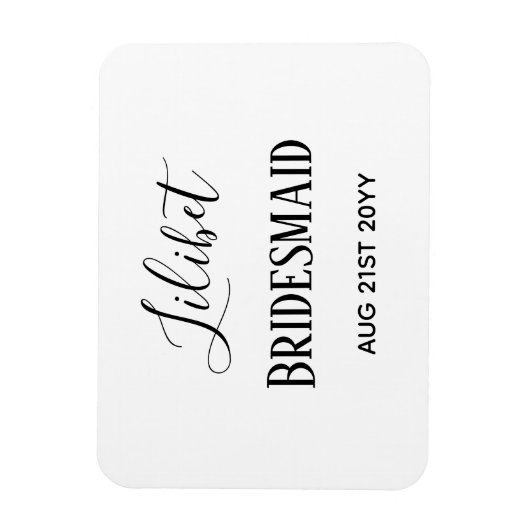 BUDGET Bruidsmeisje Bruiloft Geschenken Zwart Wit Magneet (Verticaal)