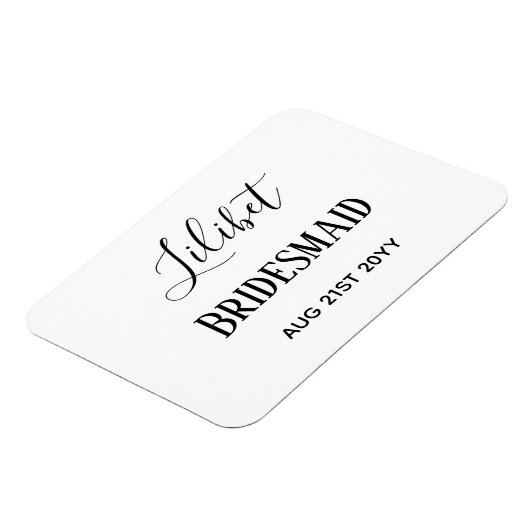 BUDGET Bruidsmeisje Bruiloft Geschenken Zwart Wit Magneet (Linkerzijde)