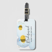 BUDGET Bruidsmeisje Bruiloftsgeschenken Bumble BIJ Bagagelabel (Voorkant (verticaal))