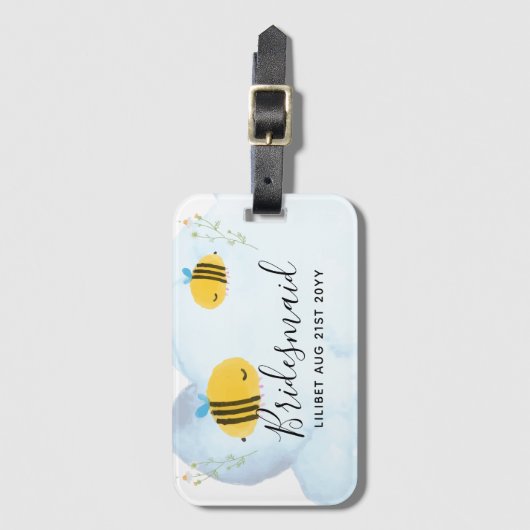 BUDGET Bruidsmeisje Bruiloftsgeschenken Bumble BIJ Bagagelabel (Voorkant (verticaal))