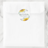 BUDGET Bruidsmeisje Bruiloftsgeschenken ZONNEBLOEM Ronde Sticker (Tas)