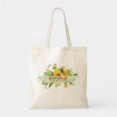 BUDGET Bruidsmeisje Bruiloftsgeschenken ZONNEBLOEM Tote Bag (Achterkant)