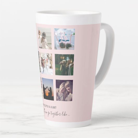 BUDGET Bruidsmeisje Cadeaus FOTO COLLAGE Quotes BF Latte Mok (Rechterhoek)