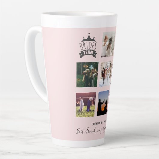 BUDGET Bruidsmeisje Cadeaus FOTO COLLAGE Quotes BF Latte Mok (Linkerhoek)