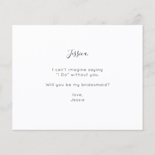 Budget Bruidsmeisje Klein Voorstel Calligrafie (Achterkant)