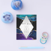 BUDGET BRUIDSSHOWER Glitterende AGATE Glans Uitnod Flyer (Enkel)