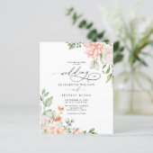 Budget Bruidsuitnodigingen met Witte Bloemen (Staand voorkant)