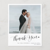 Budget bruiloft 2 foto minimalist dank u flyer (Voorkant)
