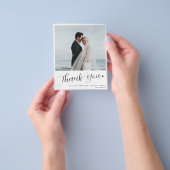 Budget bruiloft 2 foto minimalistische dank je wel flyer (Hand)