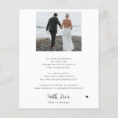 Budget bruiloft 2 foto minimalistische dank je wel flyer (Achterkant)