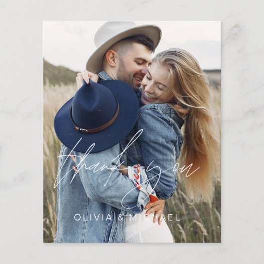 Budget bruiloft 2 foto's Dank u kaarten (Voorkant)