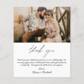 Budget bruiloft 2 foto's Dank u kaarten (Achterkant)