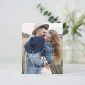 Budget bruiloft 2 foto's Dank u kaarten (Staand voorkant)