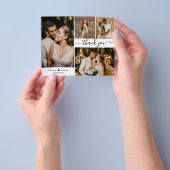 Budget Bruiloft 4 Foto Collage Bedankings Tekst Flyer (Hand)