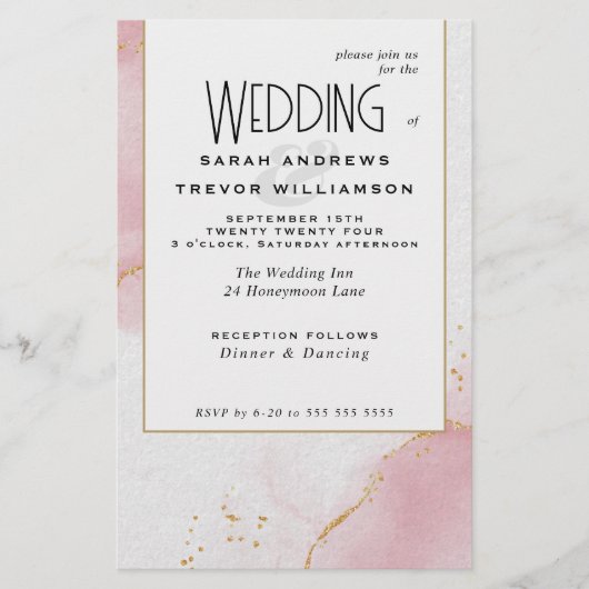 Budget Bruiloft Abstract Roze Skies (Voorkant)